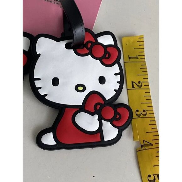 2 Piece HELLO KITTY SANRIO RUBBER SCHOOL ID BACKPACK LUGGAGE BAG TAGS SET New - Picture 4 of 13